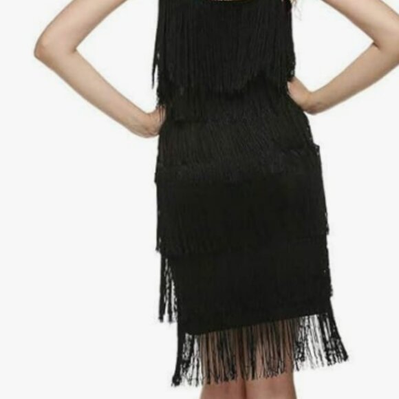 L'VOW 1920s XXL Gatsby Fringed Costume Flapper Dresses with Headband NWT - Picture 3 of 6